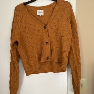 Pink Rose Women's Mustard Cardigan Sweater